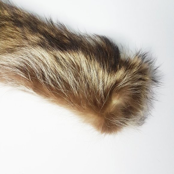 Brown Raccoon Short Fur Scarf, Vintage Raccoon Fur Headband, Raccoon Fur Earmuff - Picture 9 of 10